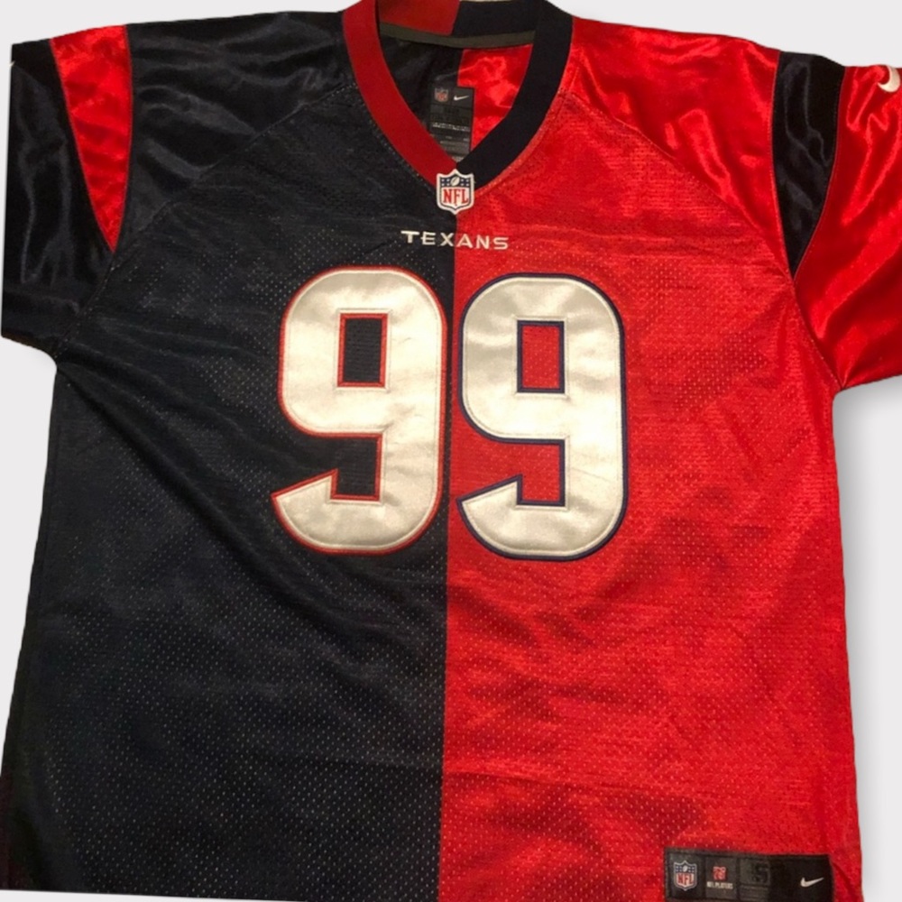Nike Red and Black Texans Jersey